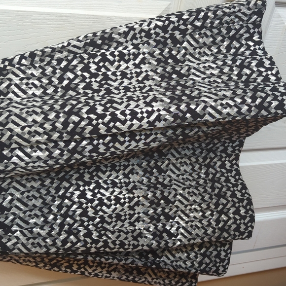 Eva Franco Dress Size 6 Metallic Silver and Black Bow - Picture 4 of 6